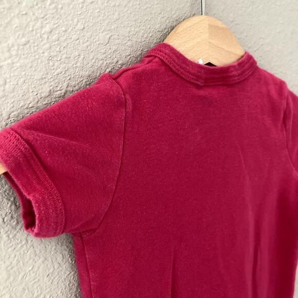 Petit Bateau Mon Petit Amour Heart Shortie Snap Romper - Fuchsia - 6M - Picture 5 of 6